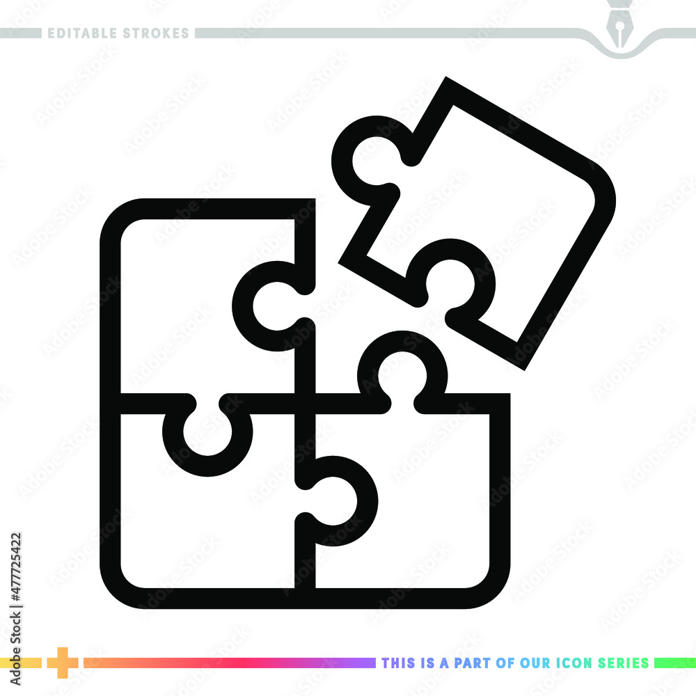 Poster line icon for problem solving diplomacy illustrations with editable strokes. this vector graphic has
