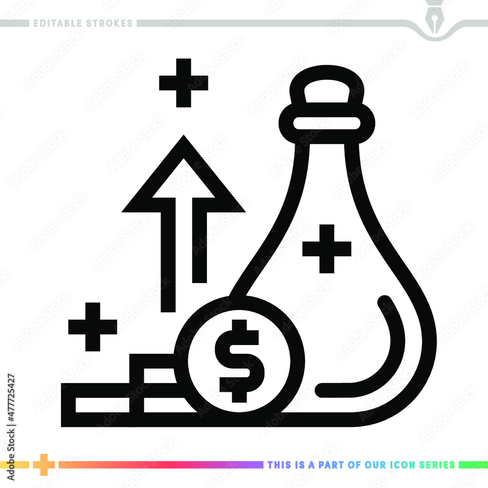 Poster line icon for wealth distribution illustrations with editable strokes. this vector graphic has custo