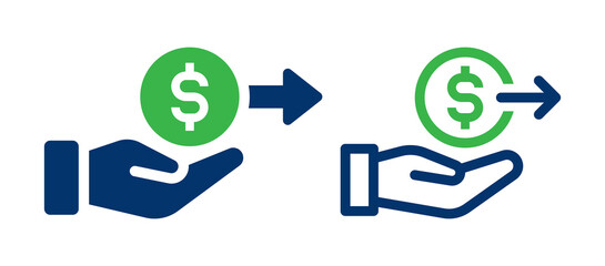 Spending dollar money icon. Paying cash icon. Financial concept
