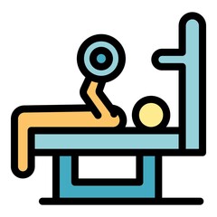 Gym training icon. Outline gym training vector icon color flat isolated