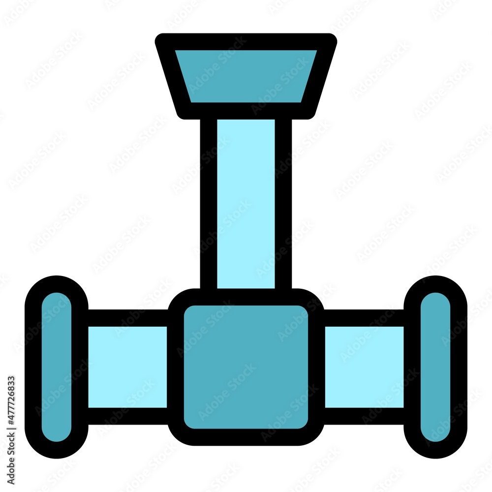 Poster pipe icon. outline pipe vector icon color flat isolated
