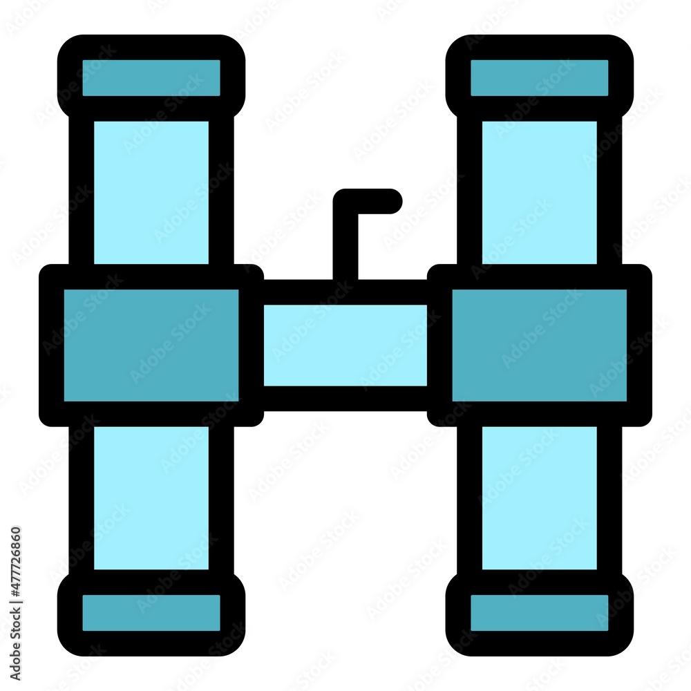 Poster building pipe icon. outline building pipe vector icon color flat isolated