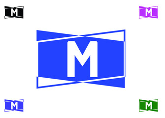 M letter logo and icon design template