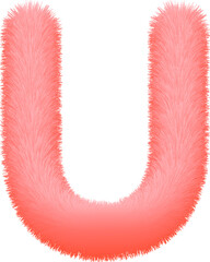 Realistic 3D Effect Letter U	
