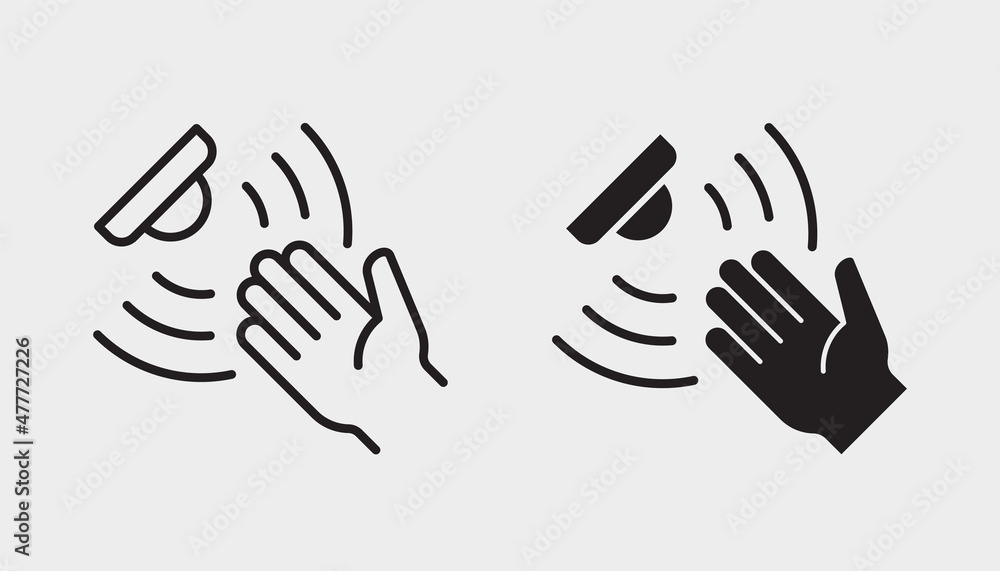 Aufkleber movement sensor vector icon. black illustration isolated on white background for graphic and web des