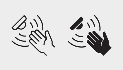 Fototapeta na wymiar Movement sensor vector icon. Black illustration isolated on white background for graphic and web design.