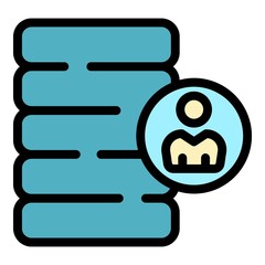 Customer database company icon. Outline customer database company vector icon color flat isolated