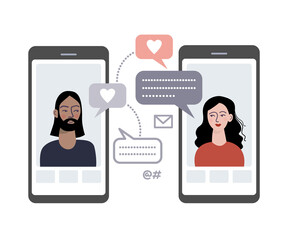 Smartphone communication. Long distance relationship.