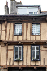 Quimperlé. Maison à colombages dans le centre historique de la ville. Finistère. Bretagne