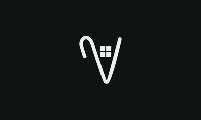 Uppercase letter V logo, monogram emblem in thin lines, for stylish business cards and logos premium icon. Vector.