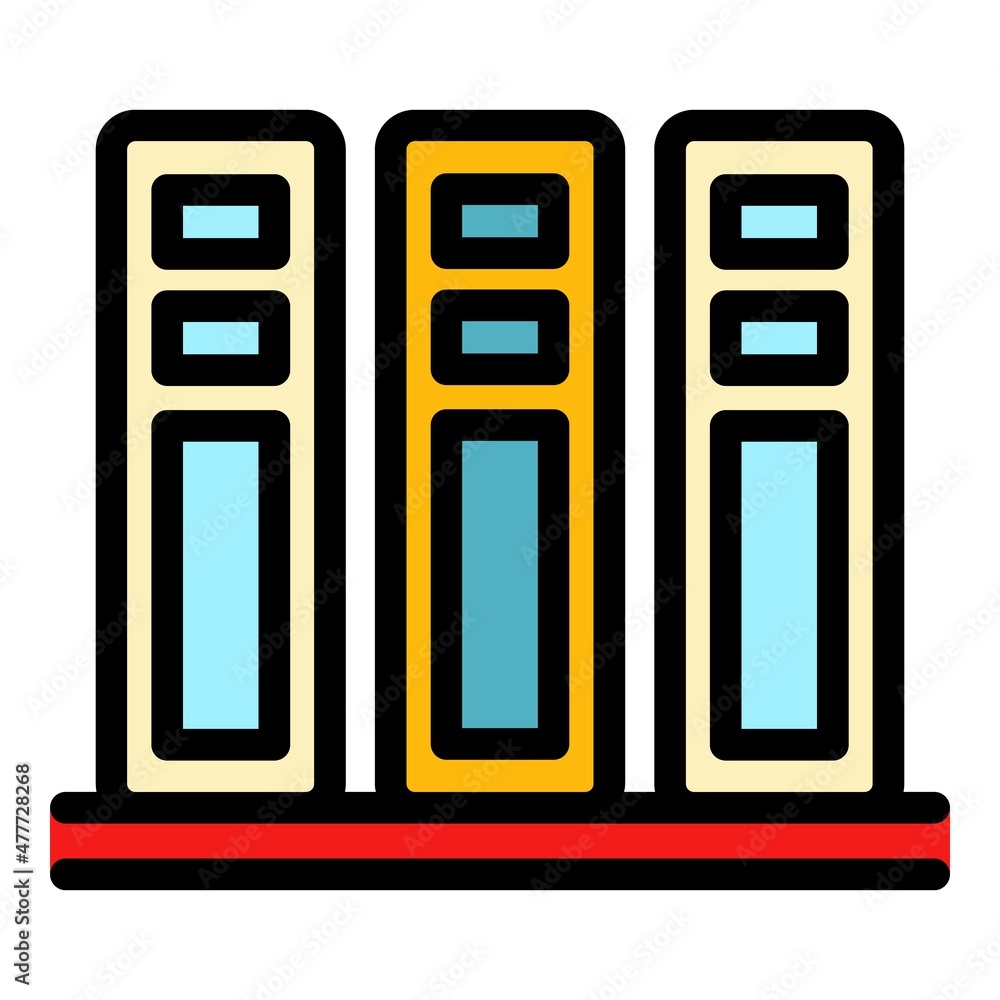 Poster customer data server stack icon. outline customer data server stack vector icon color flat isolated