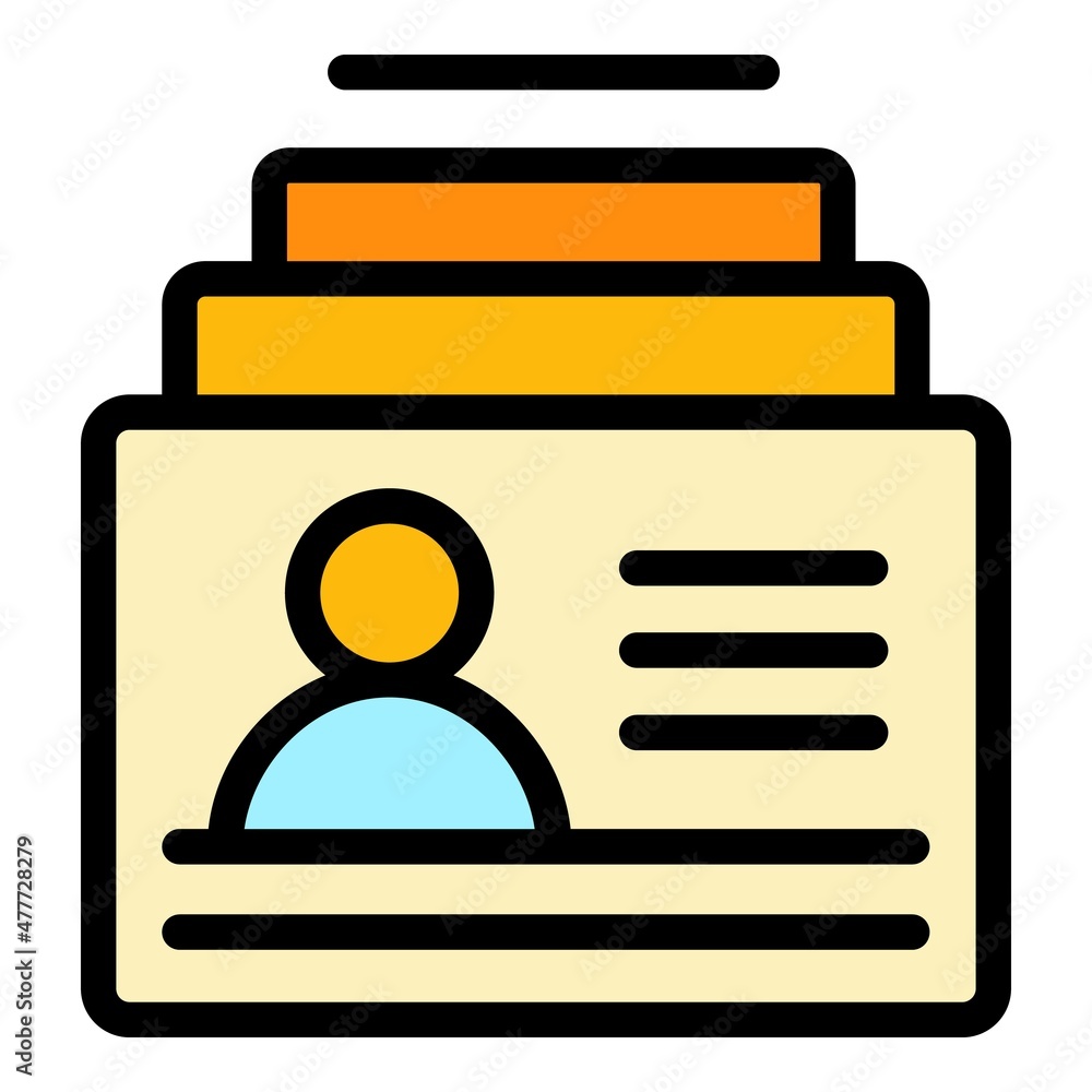 Poster customer data page icon. outline customer data page vector icon color flat isolated