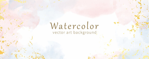 Fototapeta na wymiar Vector watercolor art background. Hand drawn vector texture. Hand painted pastel watercolor texture for cards, flyer, poster, banner, and cover design. Brushstrokes and splashes. Template for design. 