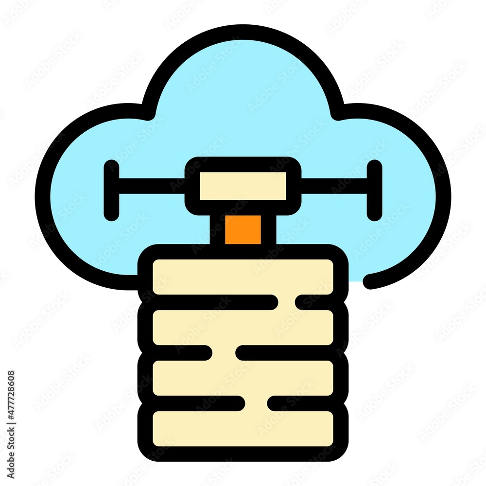 Poster server network icon. outline server network vector icon color flat isolated