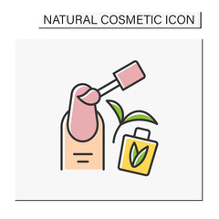 Manicure color icon. Nail covering organic polish. Beauty salon.Natural cosmetic concept. Isolated vector illustration