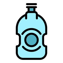 Water bottle slimming icon. Outline water bottle slimming vector icon color flat isolated