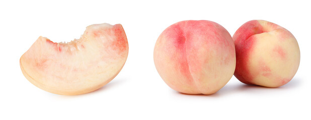 peach pink , slice pink peach,piece peach ,peach on white isolated clipping path