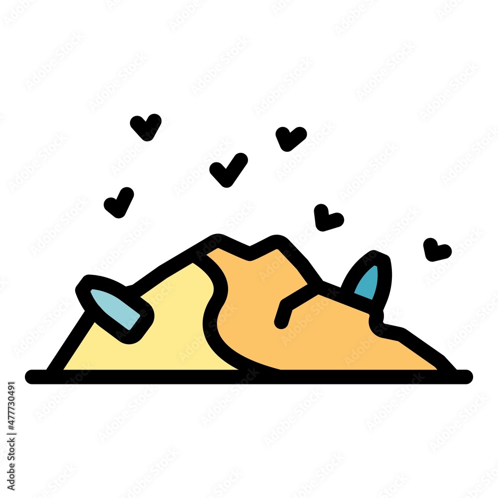 Aufkleber ground garbage icon. outline ground garbage vector icon color flat isolated
