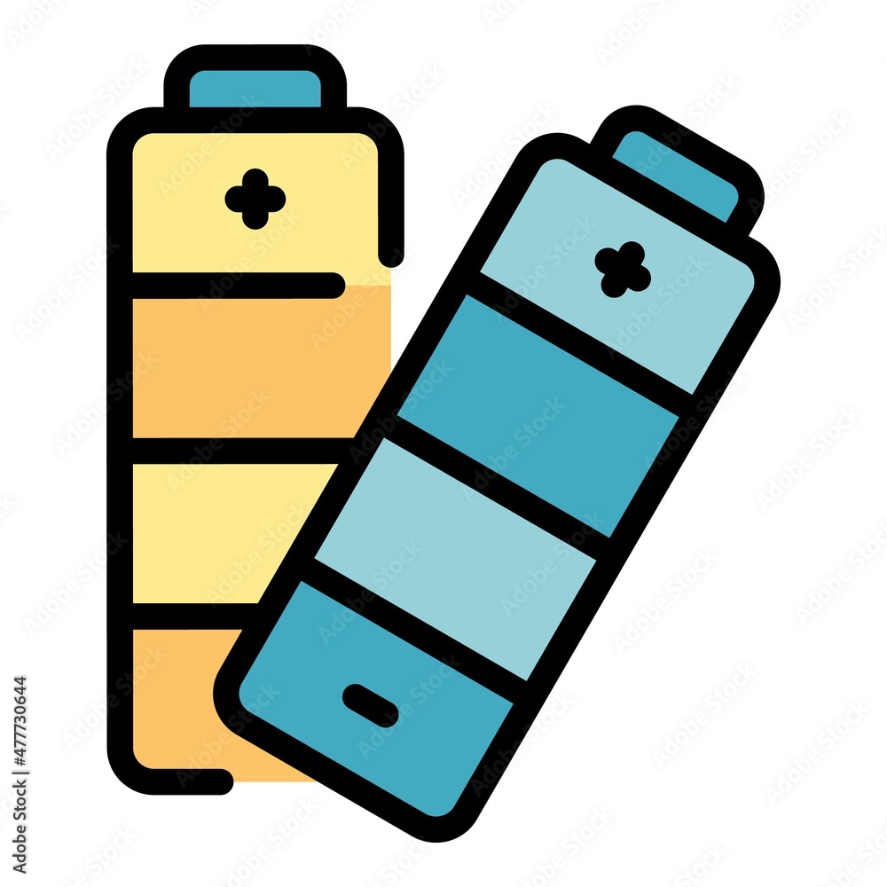 Aufkleber battery garbage icon. outline battery garbage vector icon color flat isolated