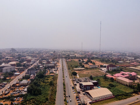 aerial view of the city of Awka, Nigeria