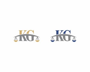 Letters KG Logo With Scale of Justice Logo Icon 001