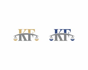 Letters KF Logo With Scale of Justice Logo Icon 001