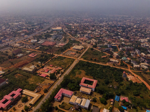 aerial view of the city of Awka, Nigeria