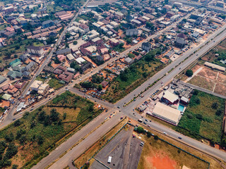 An overview of Judiciary road, Awka, Anambra showing the cross section of the highway