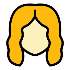 Wave wig icon. Outline wave wig vector icon color flat isolated