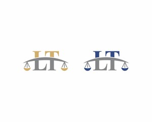 Letters LT Logo With Scale of Justice Logo Icon 001