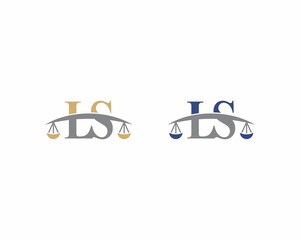 Letters LS Logo With Scale of Justice Logo Icon 001