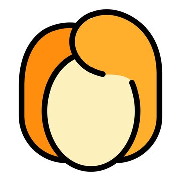 recommend clip art: Barber hair wig icon. Outline barber hair wig vector icon color flat isolated