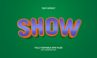 Editable text effect show title style