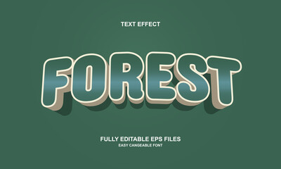 Editable text effect forest title style