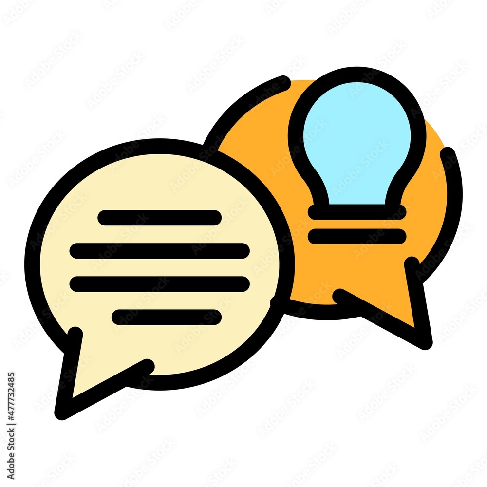 Poster tips idea icon. outline tips idea vector icon color flat isolated
