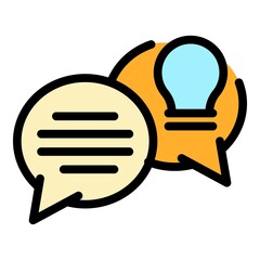 Tips idea icon. Outline tips idea vector icon color flat isolated