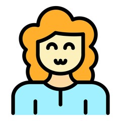 Mother icon. Outline mother vector icon color flat isolated