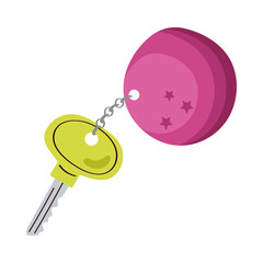 key with keychain in round shape
