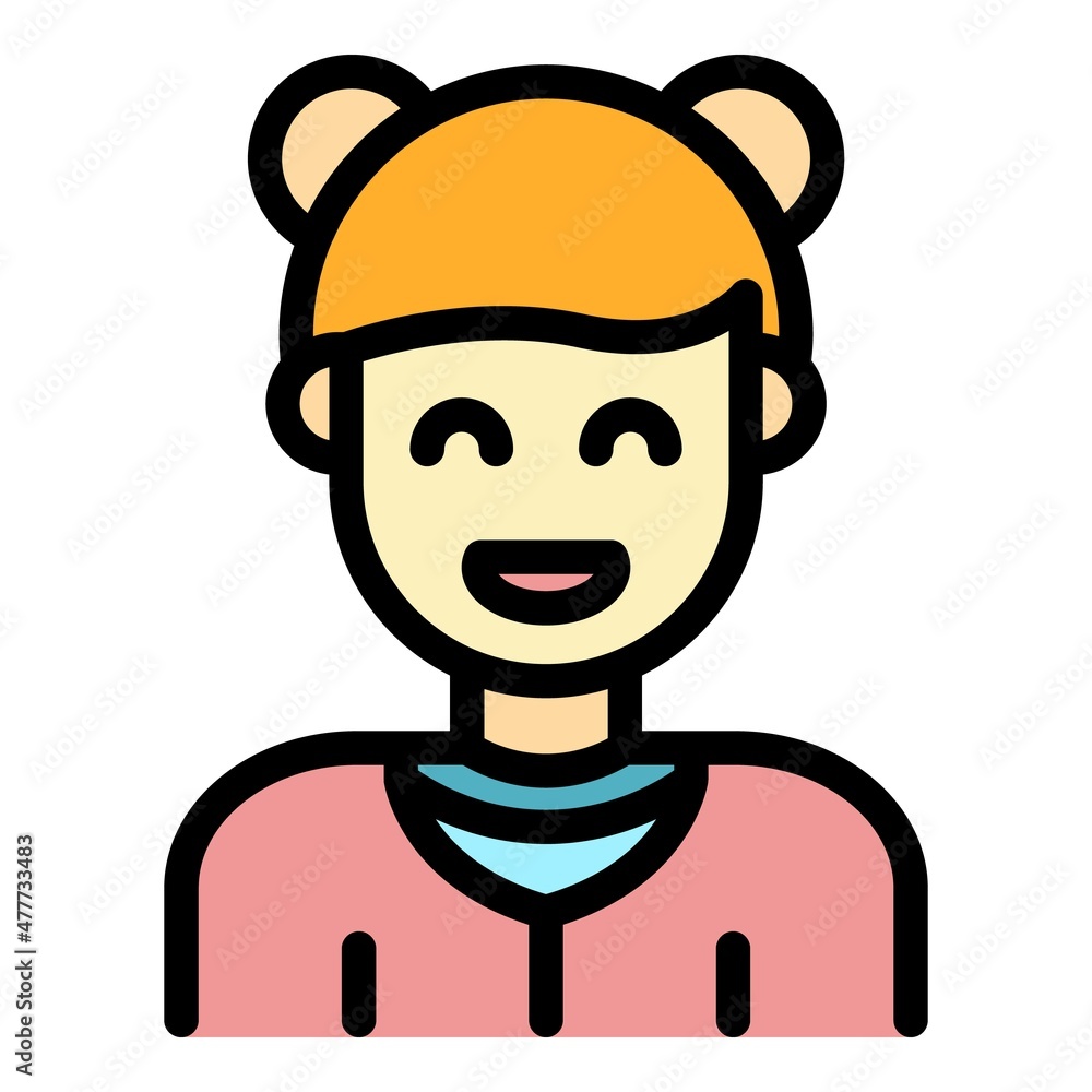 Poster child generation icon. outline child generation vector icon color flat isolated