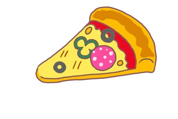 ピザ　pizza　cartoon food illustration