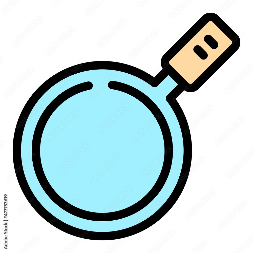 Poster top view wok frying pan icon. outline top view wok frying pan vector icon color flat isolated