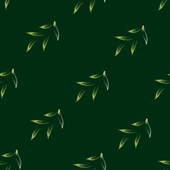 exotic nature decorative seamless pattern with green tropical leaves and plants on dark background. Vector design. Jungle print. Textiles and printing. Floral background. interior wallpaper. art