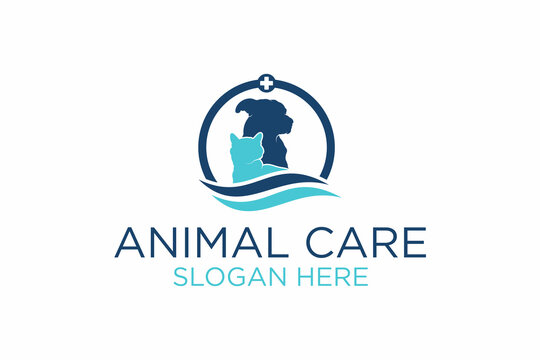 animal care logo design. premium vector