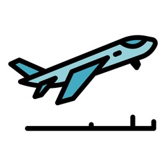 Flight dinner icon. Outline flight dinner vector icon color flat isolated