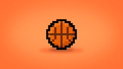 Obraz premium Pixel 8 bit basketball background - high res 4k wallpaper