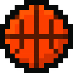 Obraz premium Pixel 8 bit gaming basketball - vector, isolated
