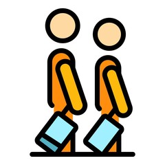 Fototapeta premium Aircraft passengers icon. Outline aircraft passengers vector icon color flat isolated