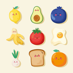 cute food and fruits