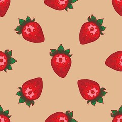seamless pattern of strawberry vector illustration