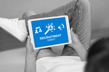 Recruitment concept on a tablet